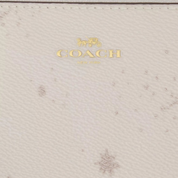 Coach Corner Zip Wristlet with Star Print Gold/Chalk NWT - Picture 4 of 5